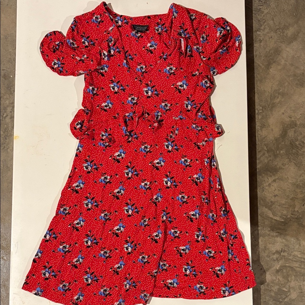 Floral Red Dress